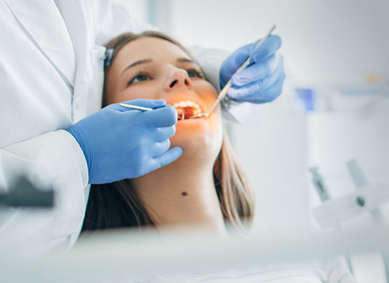 Patient at dental appointment